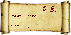 Pató Erika névjegykártya